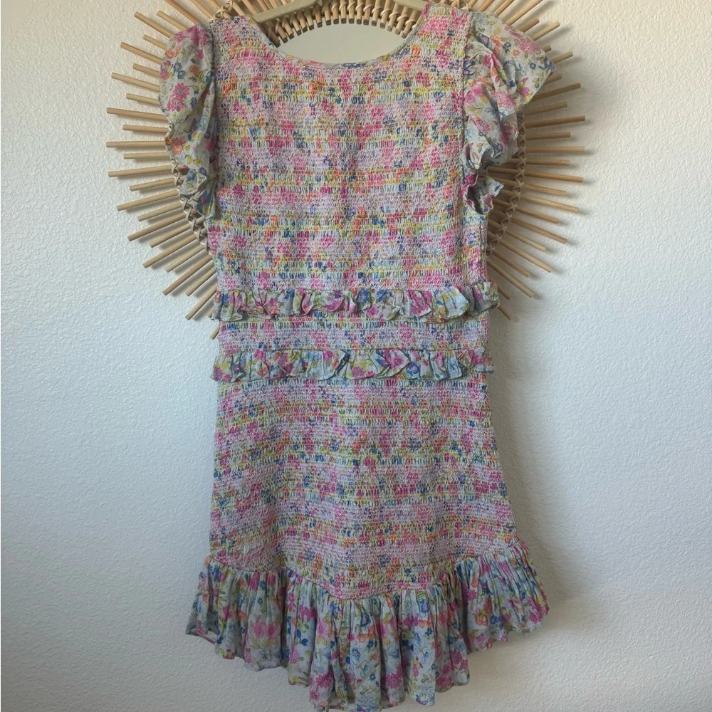 LoveShackFancy Sonora Floral Ruffle Mini Dress - Picture 4 of 5